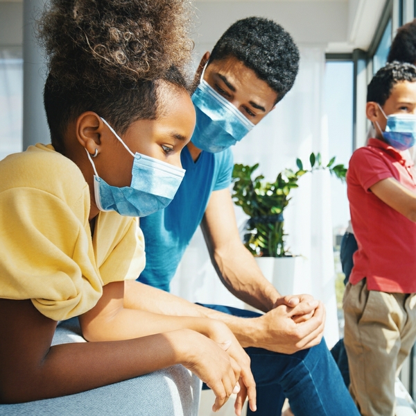 family in masks