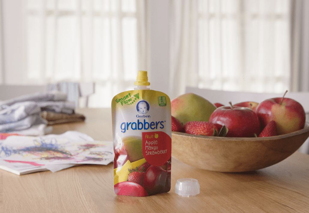 Gerber Introduces Smart Flow™ Spout across Organic and Grabbers® Pouches