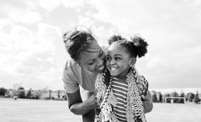 Girl and mother