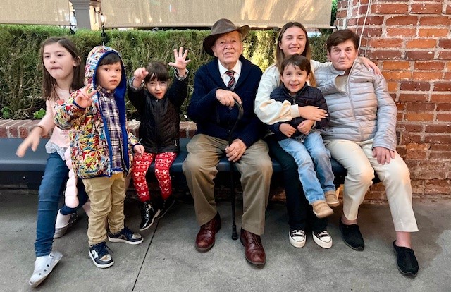 Bea's parents with their grandkids