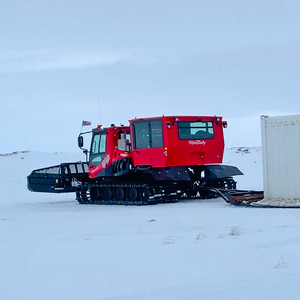 Laying Fiber Over Frozen Tundra in Alaska