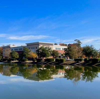 Building across Lake