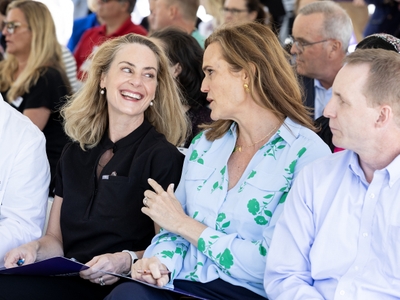 Drs. Kate White, Toya Pound and Richard Carter spoke at the groundbreaking, offering a physician's perspective on the importance of the future Center for Women's Health for their patients. ECWomenHealth-0252