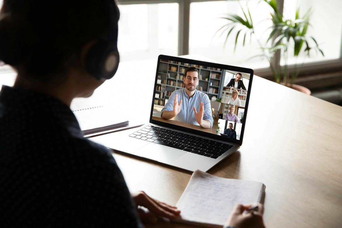 Watching class on computer