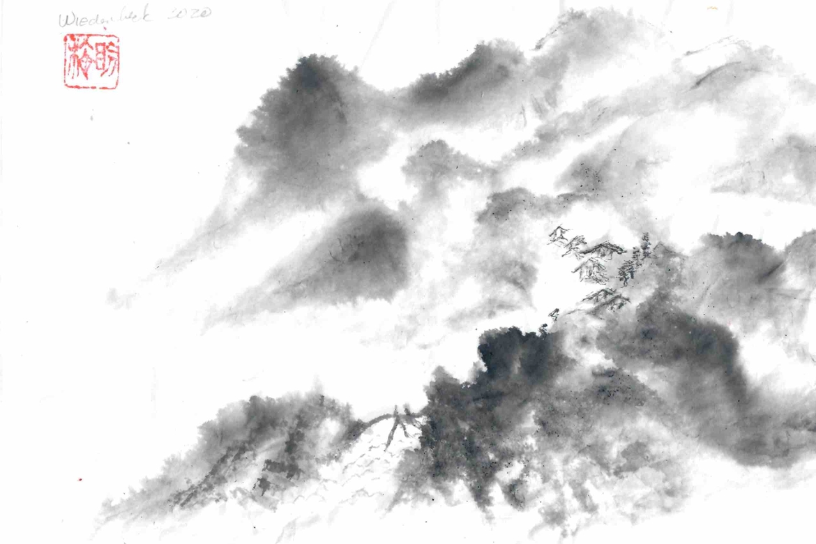 Misty Mountains in Zen Style by Pamela Wiedenbeck
