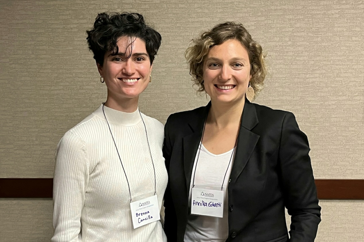 Brenna Cancilla and Annika Echarti smiling for photo together.