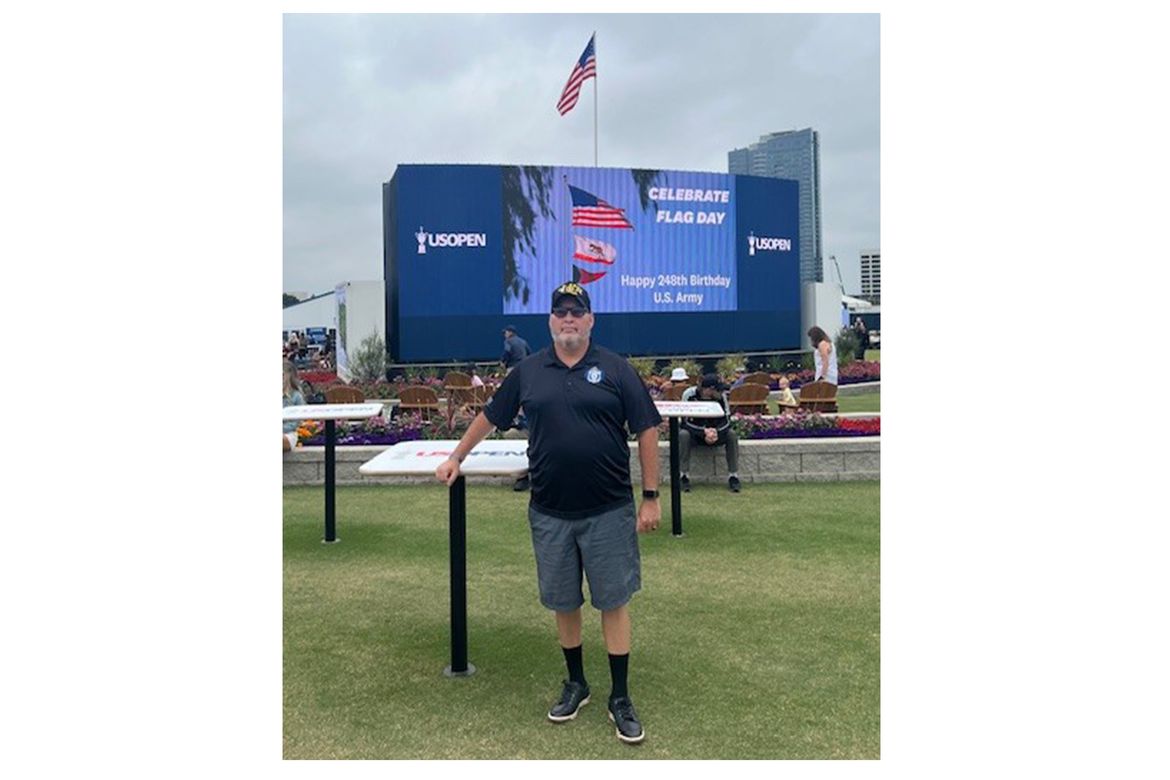 Miguel Quintero at the US Open, posing for photo.