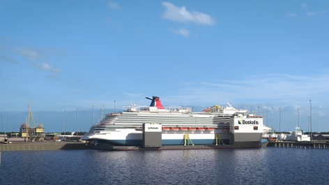 04_BOKA-Vanguard-dry-docking-Carnival-Vista-along-quayside_copyright-Boskalis
