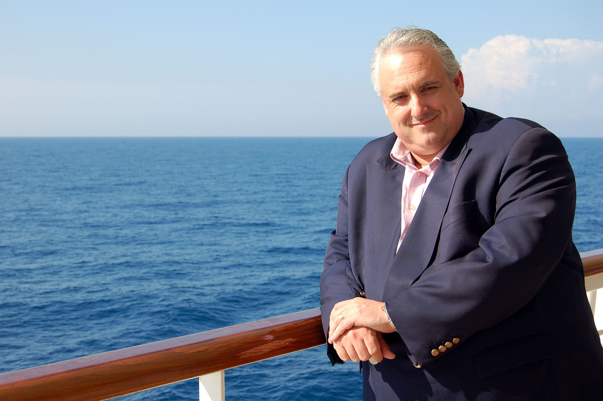 Cruise Director John Heald on deck, Carnival Freedom