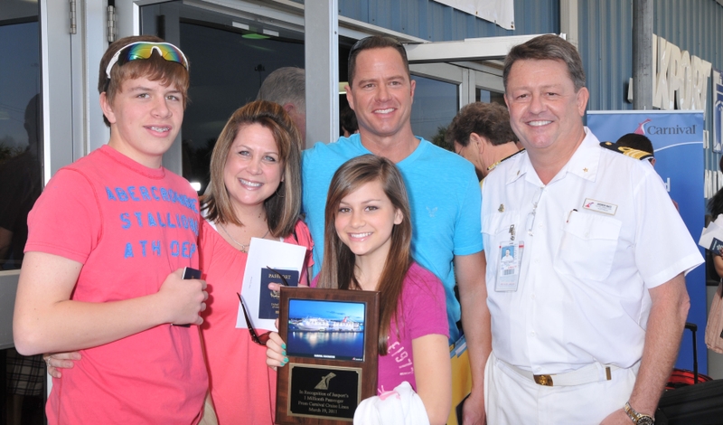 Carnival Fascination Guest Becomes One Millionth Cruise Passenger to Sail from Jacksonville 