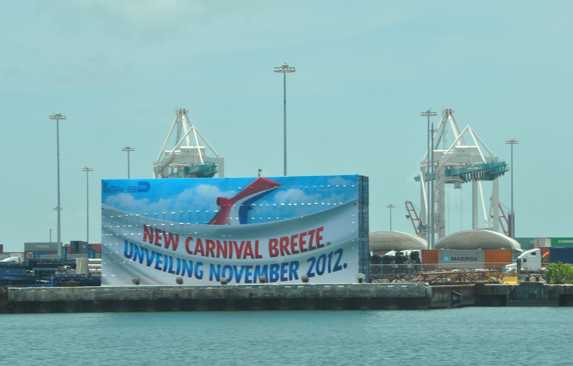 Carnival Breeze Banner at the Port of Miami