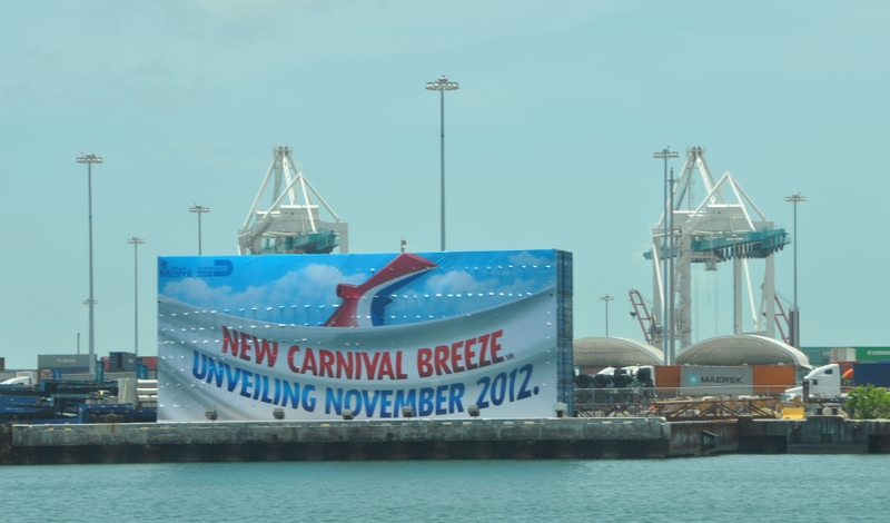 Carnival Breeze Banner at the Port of Miami