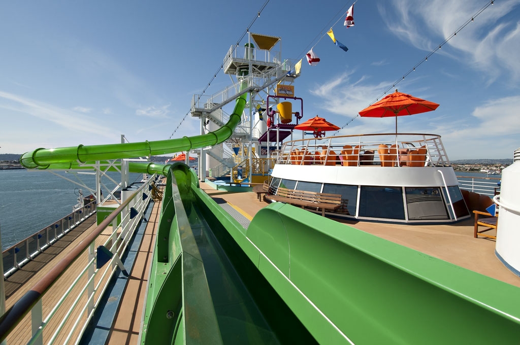 The Green Thunder thrill slide on Carnival Spirit