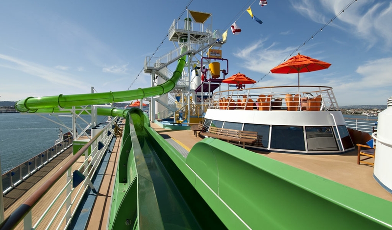 The Green Thunder thrill slide on Carnival Spirit