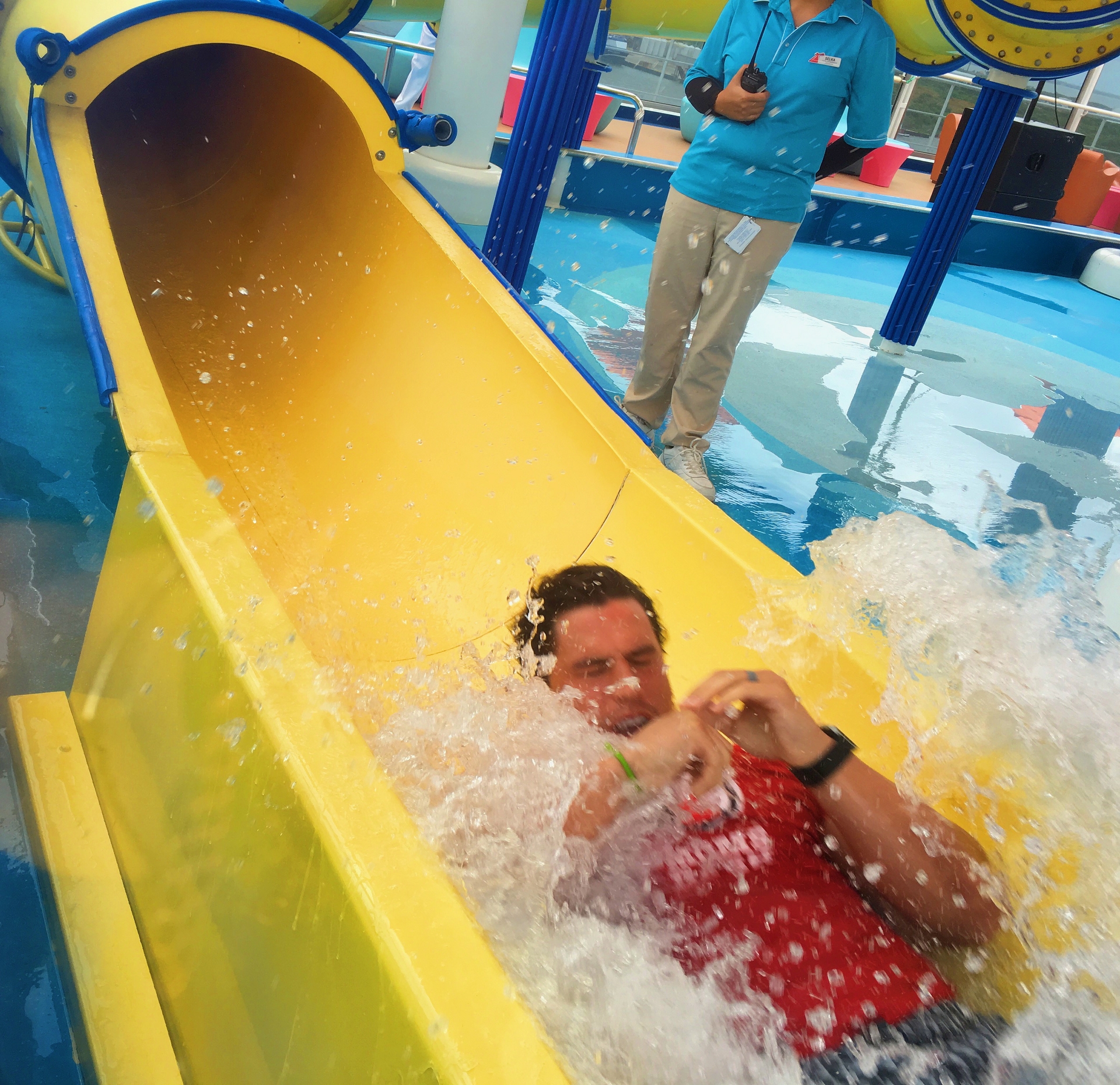 Cushing Flying Out Of Twister Slide