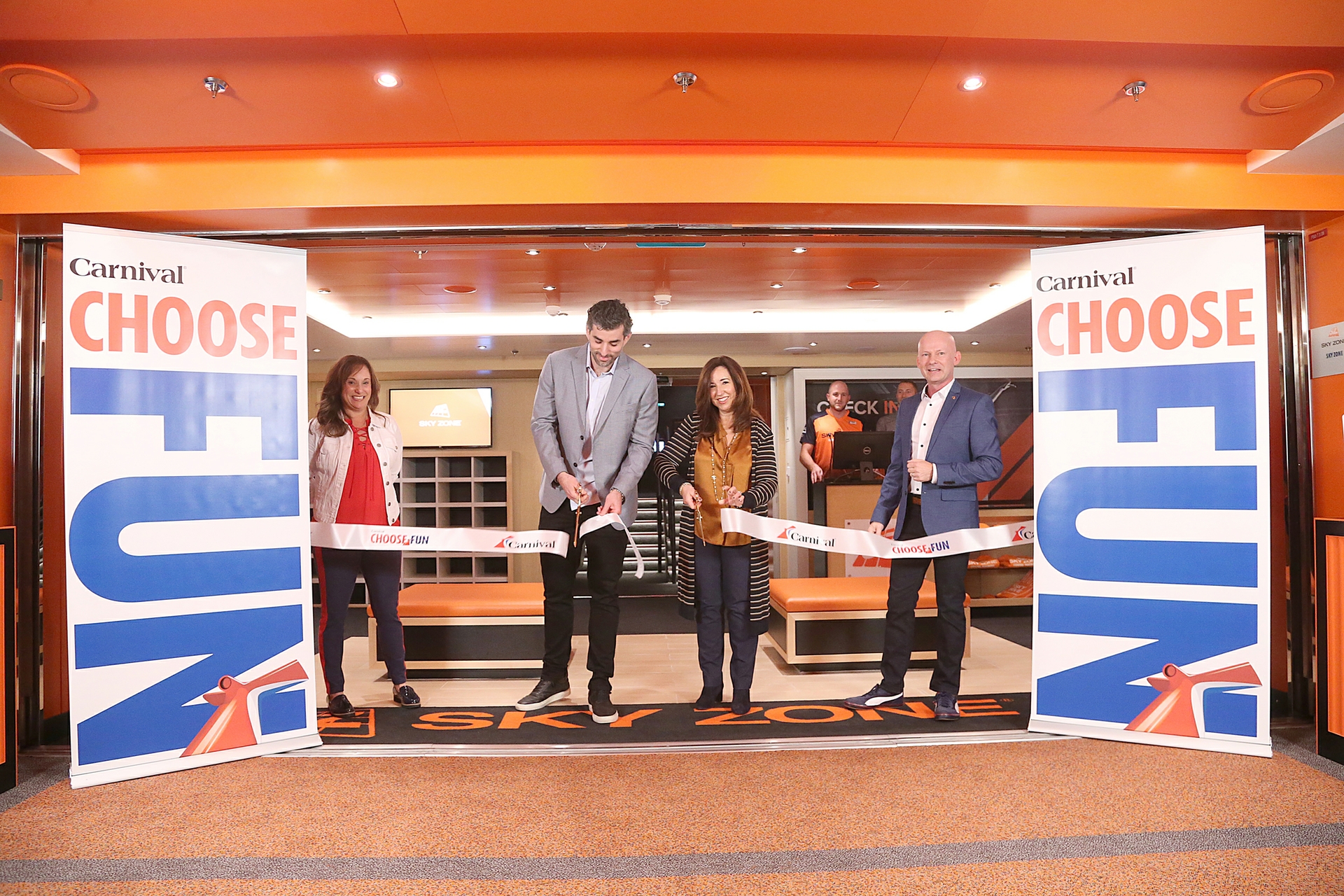 Sky Zone Ribbon Cutting on Carnival Panorama