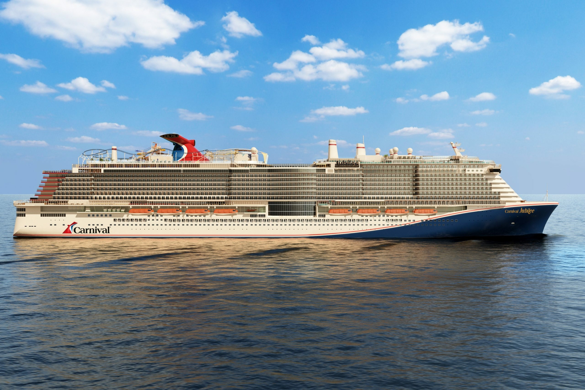 Carnival Cruise Line announced that its third Excel-class ship – to be named Carnival Jubilee – will be delivered in 2023 and based in Galveston, Tex.
