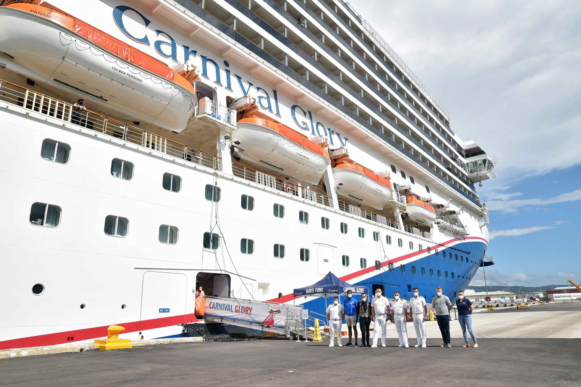 Carnival Glory arrived in Montego Bay, Jamaica, today, for the first time since the industry-wide pause in operations.