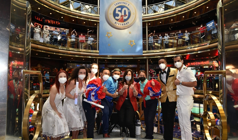 Carnival Cruise Line resumed guest operations today from Mobile, Ala. with Carnival Ecstasy.