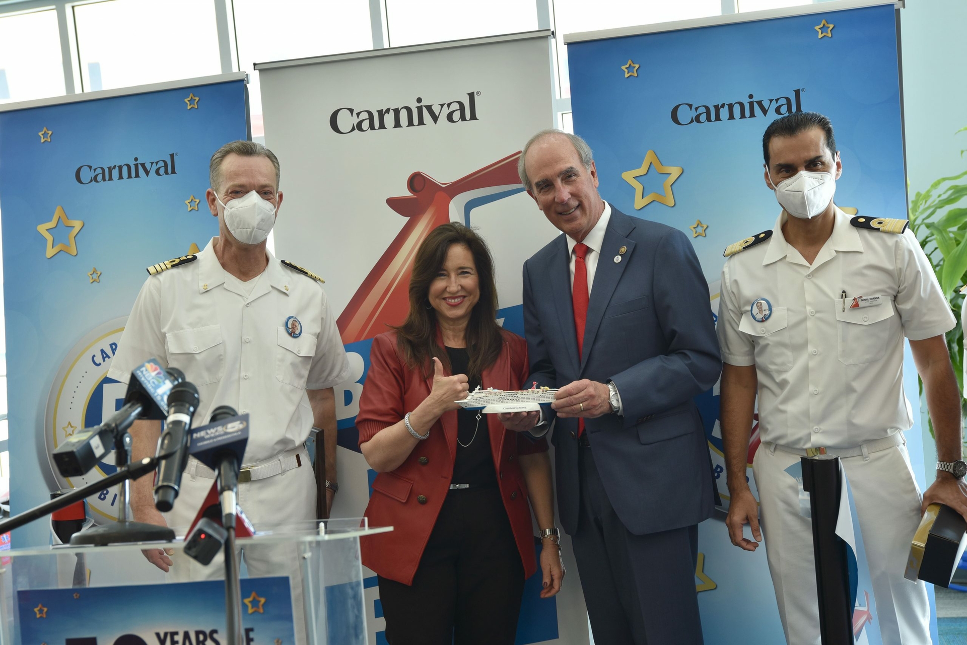 Carnival Cruise Line resumed guest operations today from Mobile, Ala. with Carnival Ecstasy.