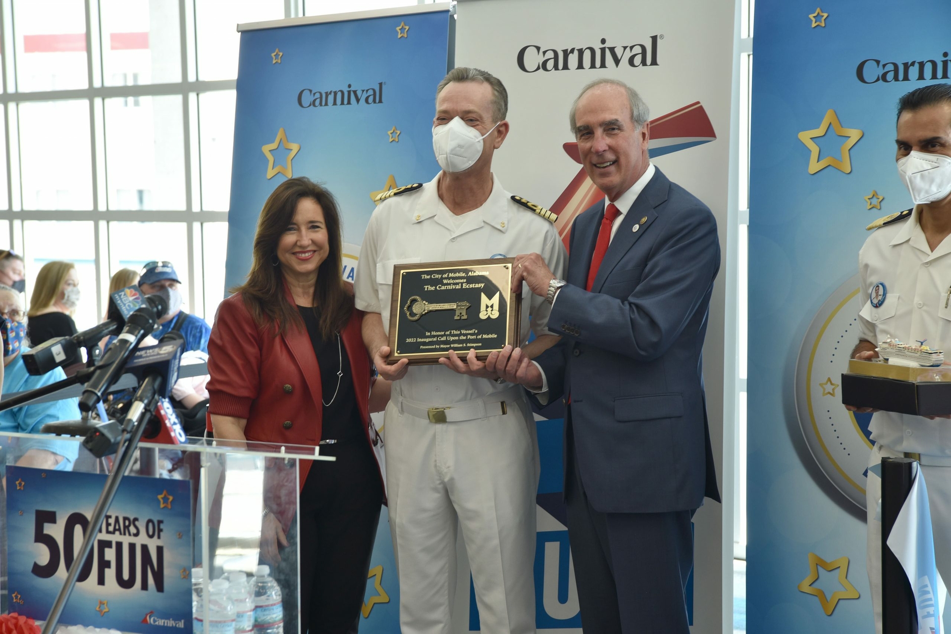 Carnival Cruise Line resumed guest operations today from Mobile, Ala. with Carnival Ecstasy.
