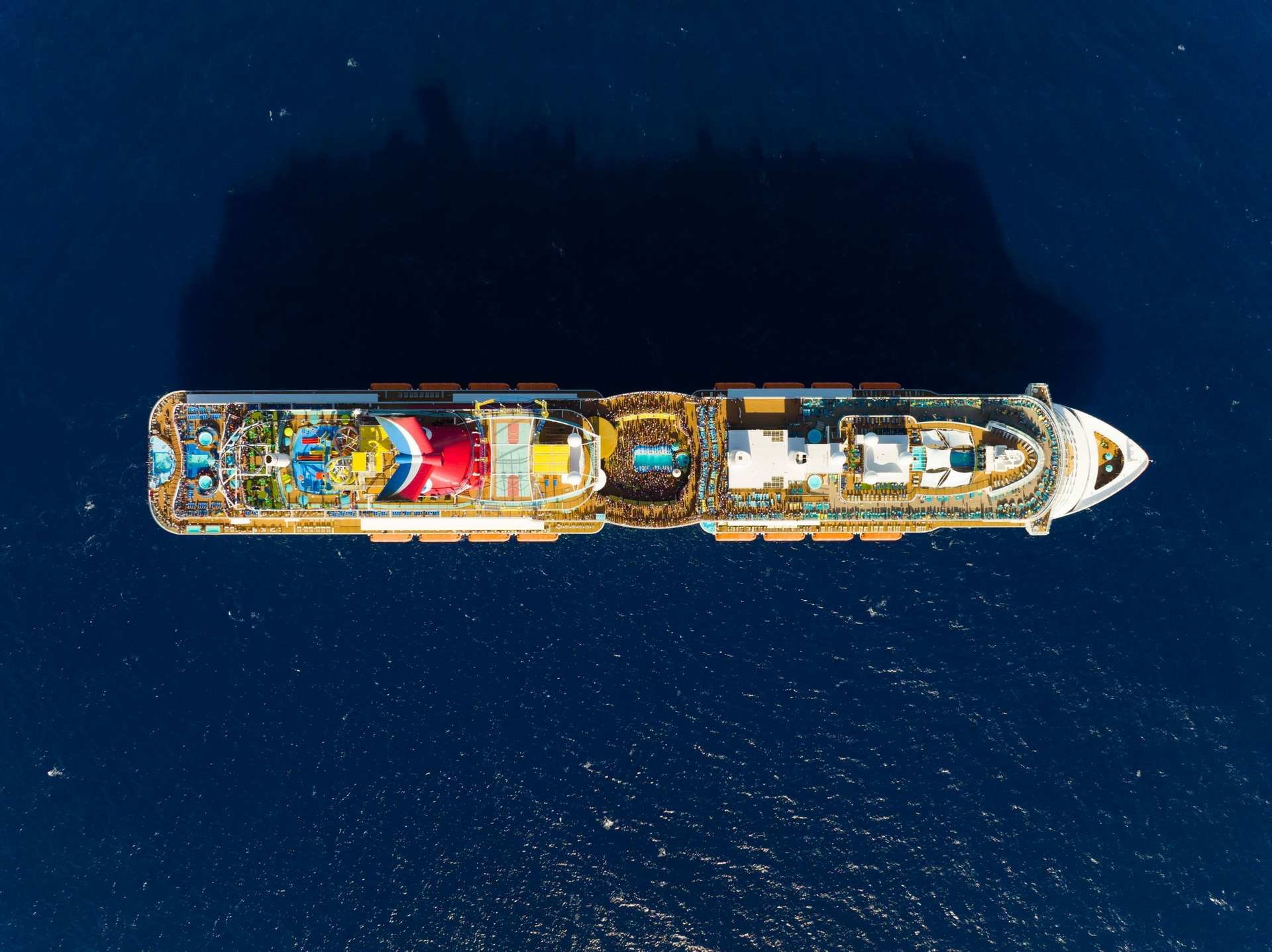 Carnival Breeze, Carnival Ecstasy, Carnival Glory, Mardi Gras, Carnival Pride, Carnival Sunrise and Carnival Vista – met up in Cozumel last night for one of the biggest birthday parties at sea.