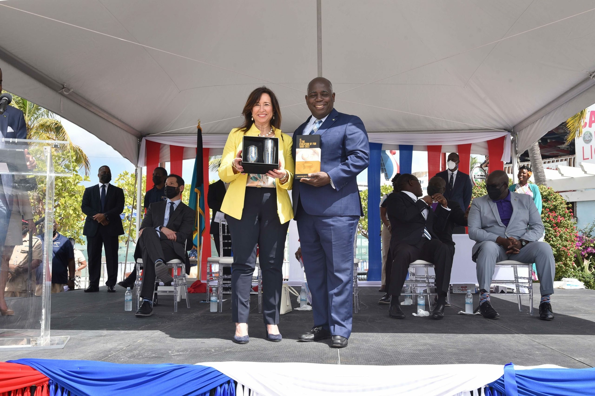 As Carnival continues its year-long 50th birthday festivities, the company today marked 50 years of visiting one of its most popular destinations, The Bahamas, with a celebration in Nassau.
