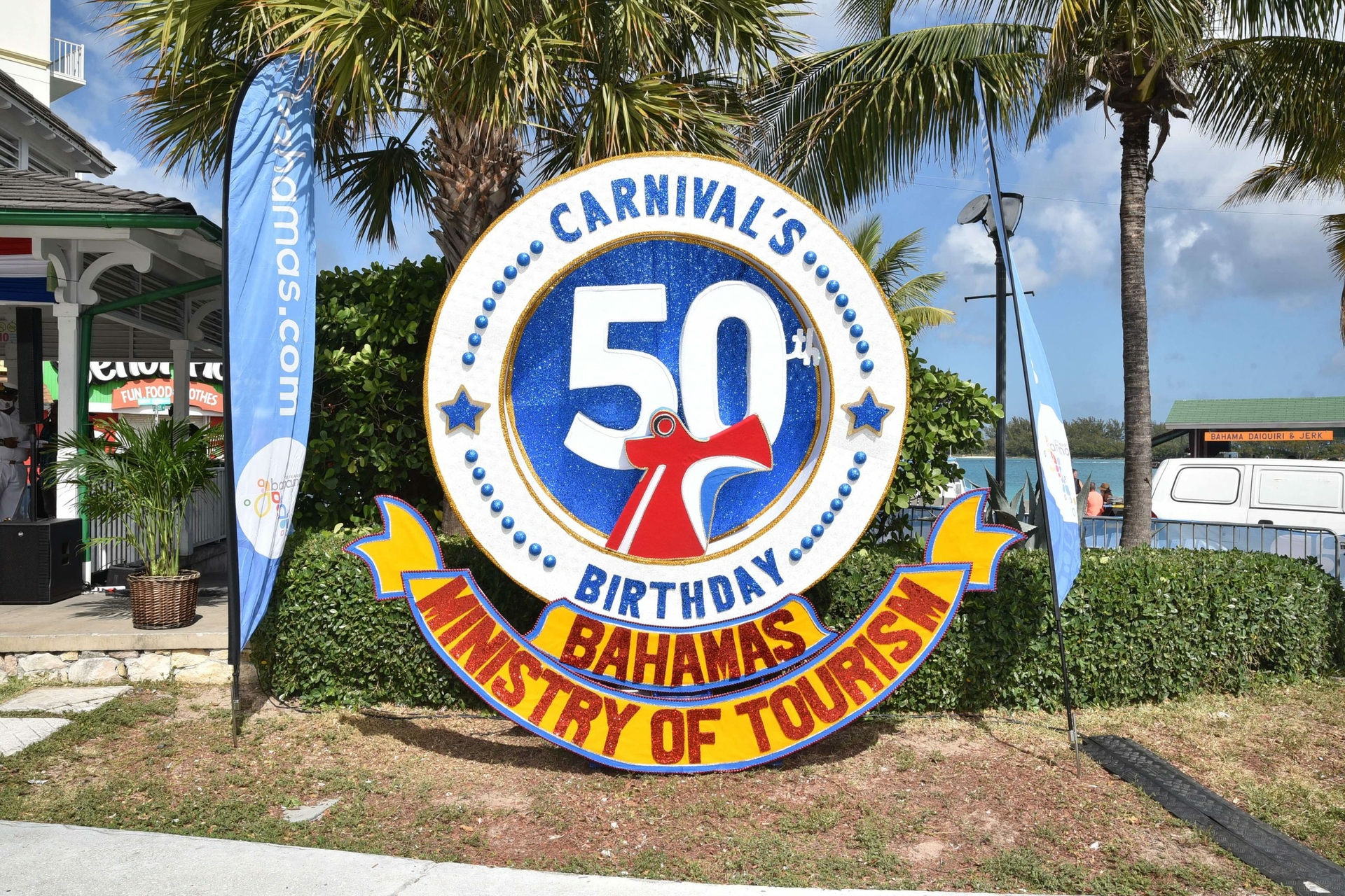 As Carnival continues its year-long 50th birthday festivities, the company today marked 50 years of visiting one of its most popular destinations, The Bahamas, with a celebration in Nassau.