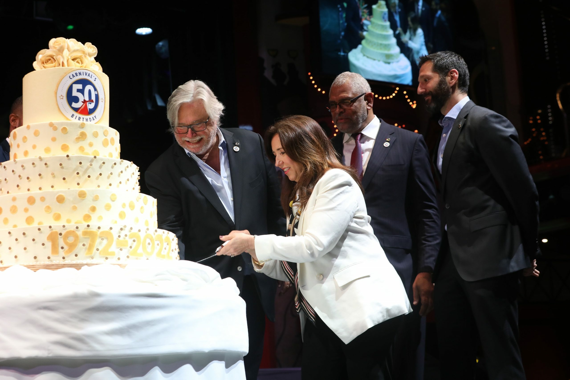 Carnival Cruise Line today marked a half a century since its maiden voyage from PortMiami with a celebration aboard Carnival Conquest.