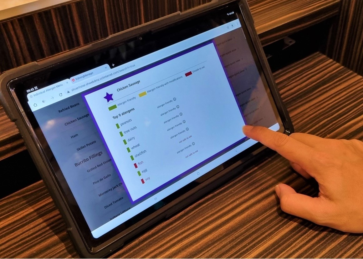 Menu Mate is easily operated on touch-screen tablets