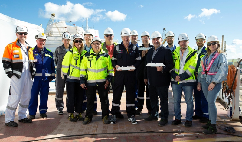 Carnival Cruise Line and Meyer Turku Representatives at Coin Ceremony