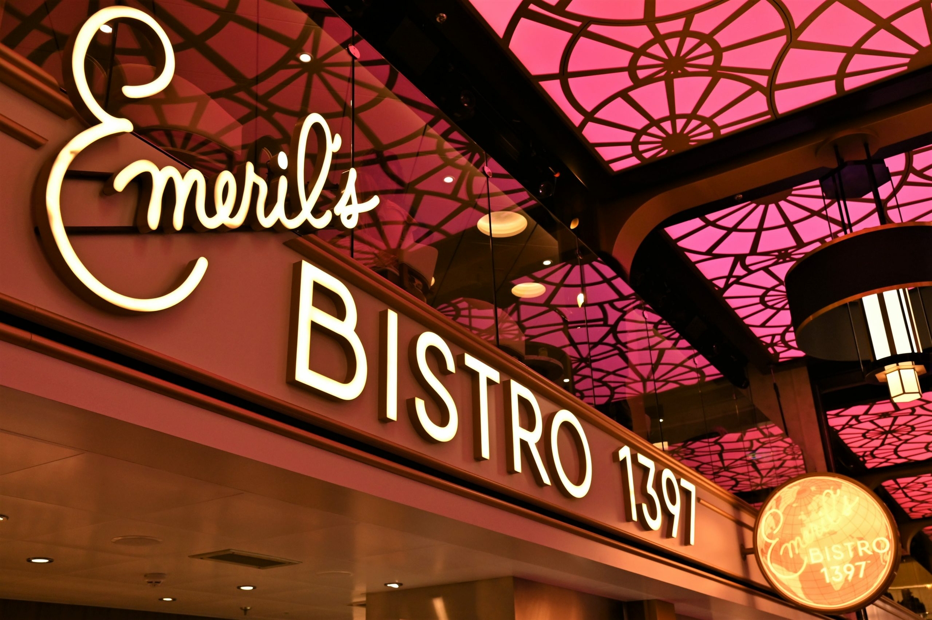 Emeril's Bistro 1397 aboard Carnival Celebration is Emeril Lagasse's second restaurant at sea and a third will open on Carnival Jubilee in 2023