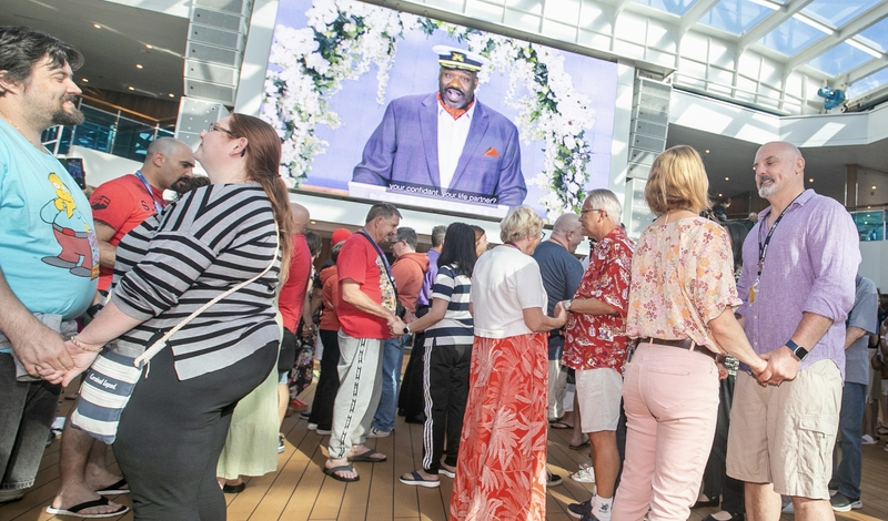 Guests on board Carnival Splendor share in symbolic vow renewal on Valentine's Day