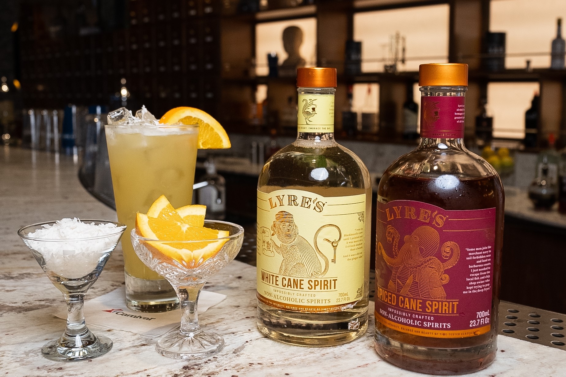 The Remedy features orange juice, pinepple, fresh lime juice and two Lyre's spirits