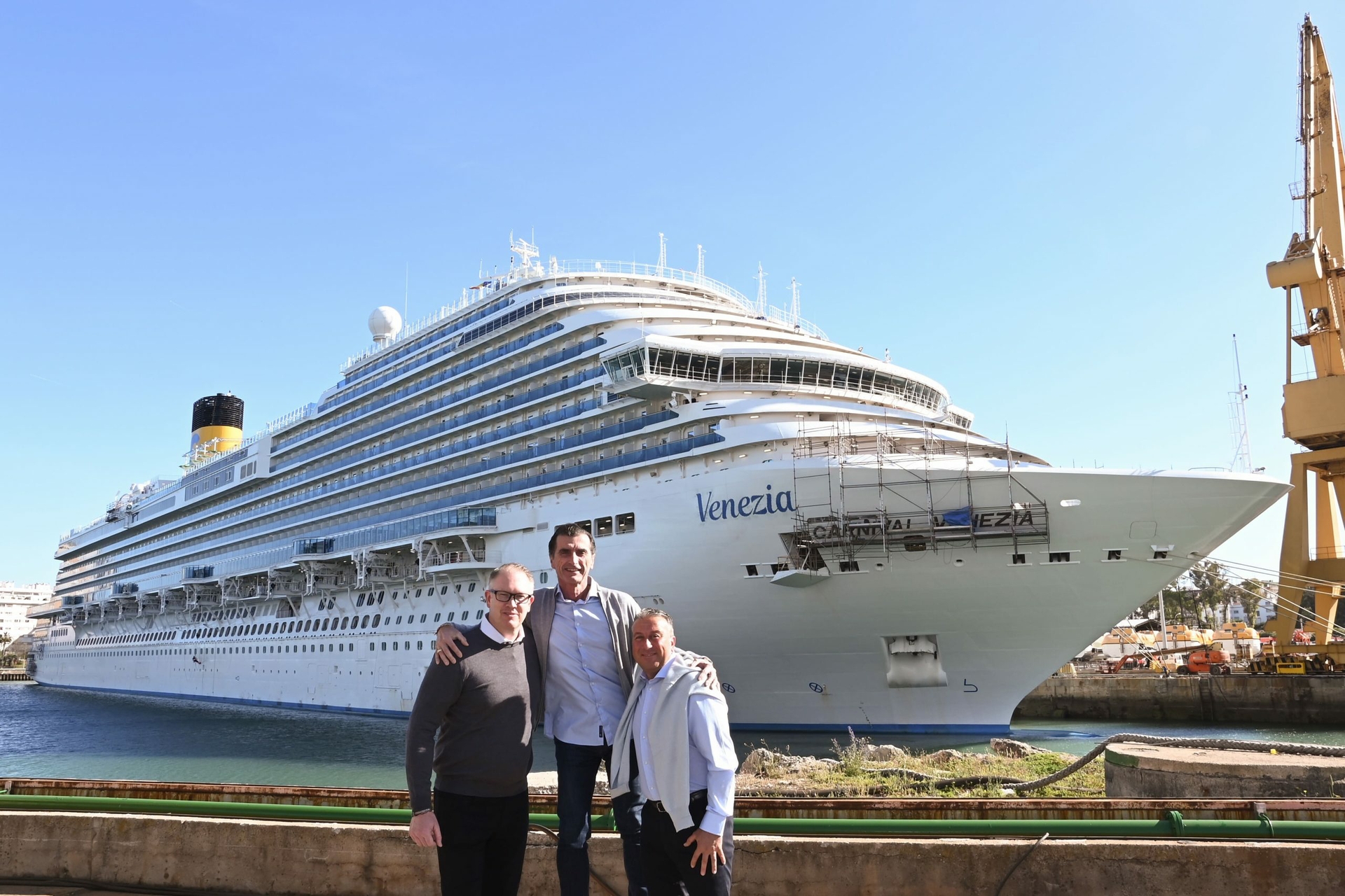 Hotel Director Karl Hallberg, Captain Claudio Cupisti and Chief Engineer Cesare Boldrini