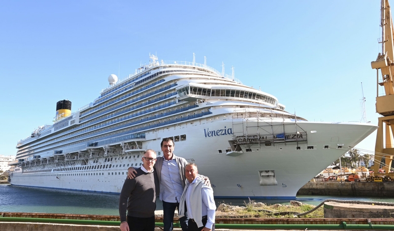Hotel Director Karl Hallberg, Captain Claudio Cupisti and Chief Engineer Cesare Boldrini