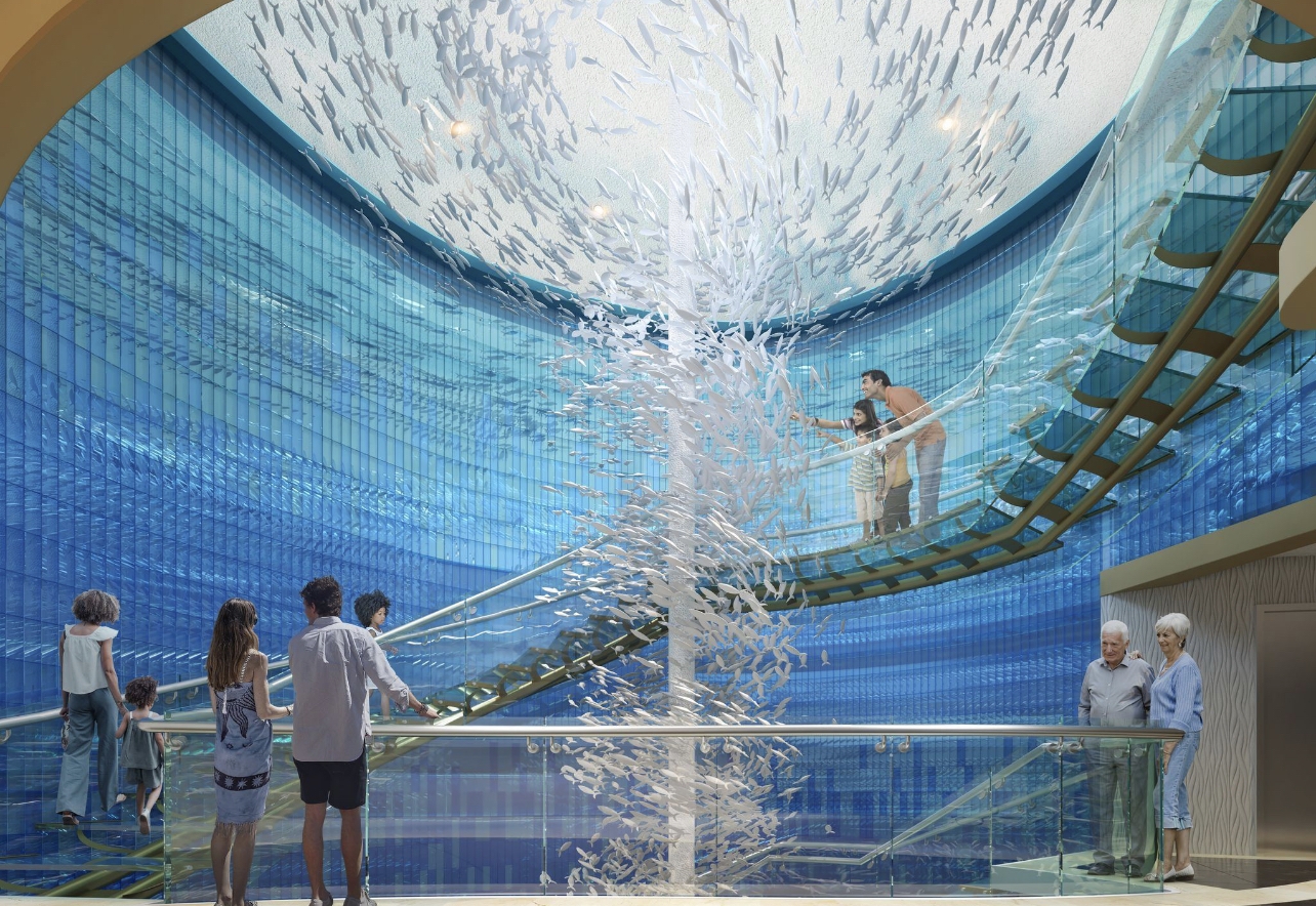 Staircase connecting the Currents and Shores zones of Carnival Jubilee