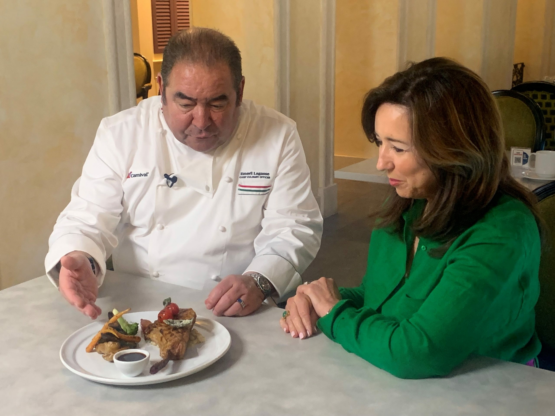 Christine Duffy and Emeril Lagasse Discuss Dishes
