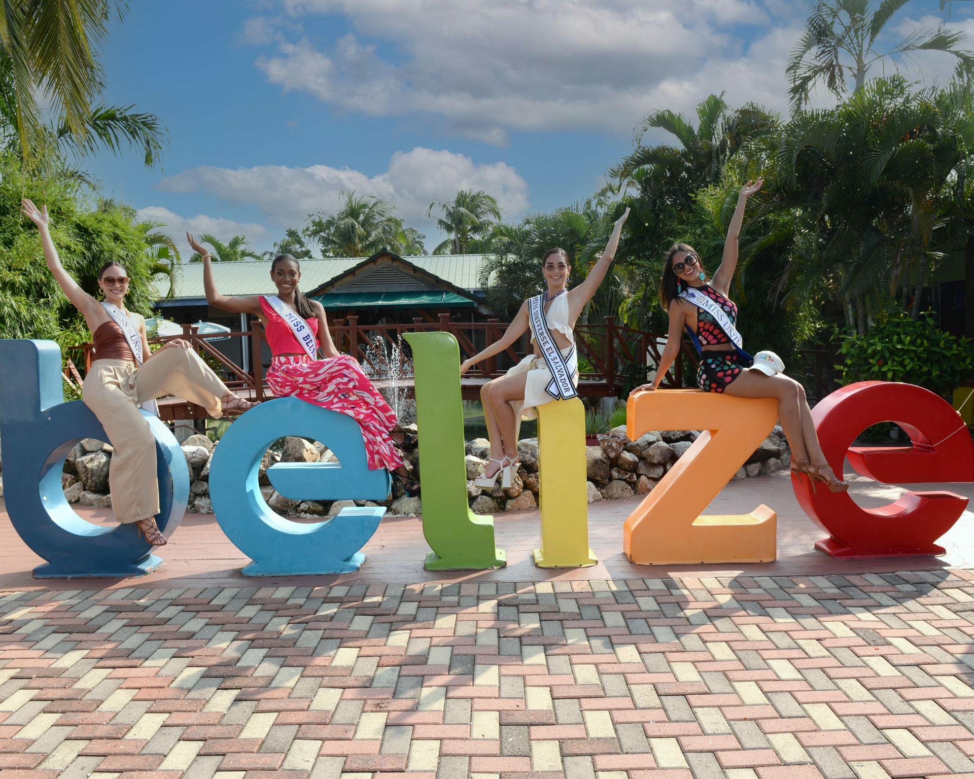 Miss Universe titleholders reunite with Miss Universe Belize, Ashley Lightburn