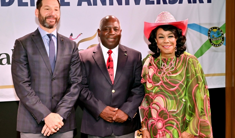 The Bahamas Prime Minister Philip Davis and U.S. Rep. Federica Wilson, joined Carnival Corp. CEO Josh Weinstein