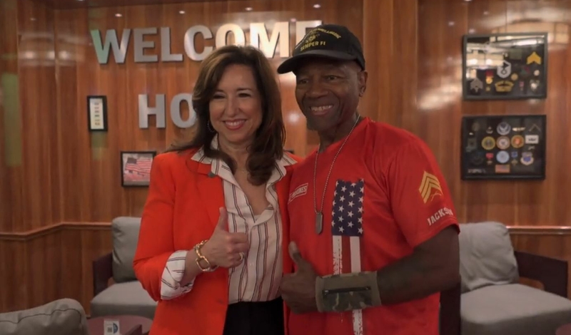 Carnival Cruise Line President Christine Duffy visits a Veterans Meet and Greet at Heroes Tribute Bar & Lounge