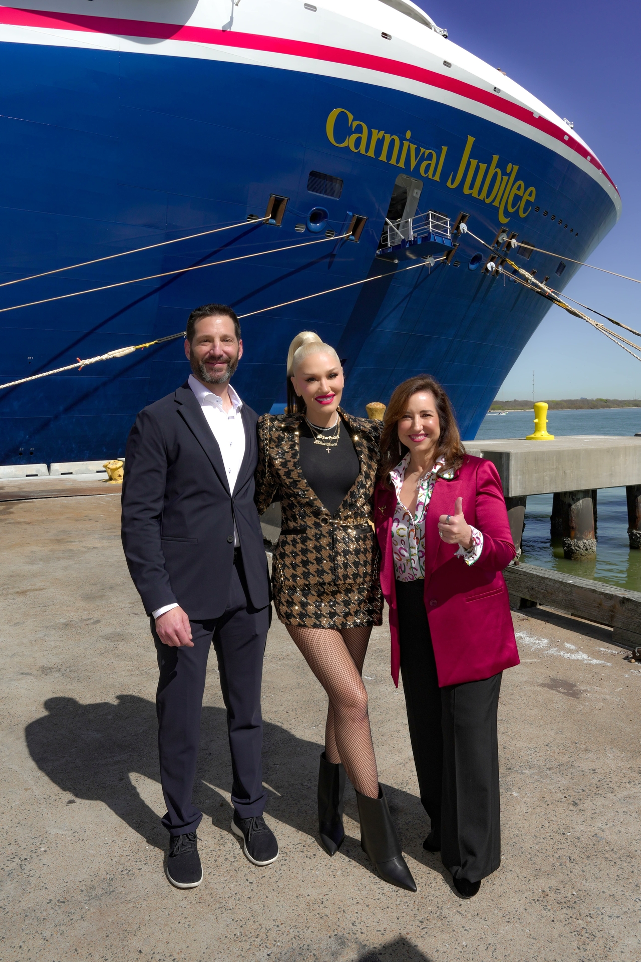 Carnival Cruise Line celebrated the naming of its new flagship Carnival Jubilee by honoring global music superstar Gwen Stefani as the ship’s godmother