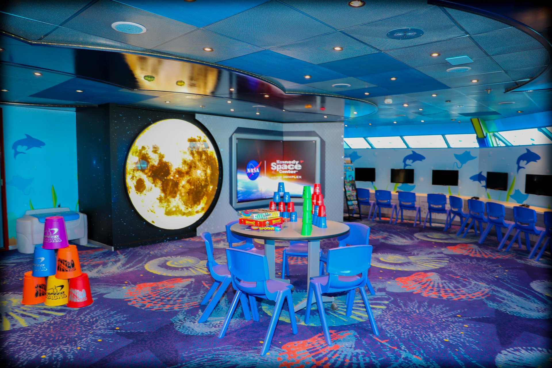 Camp Ocean with Kennedy Space Center wall on Carnival Glory