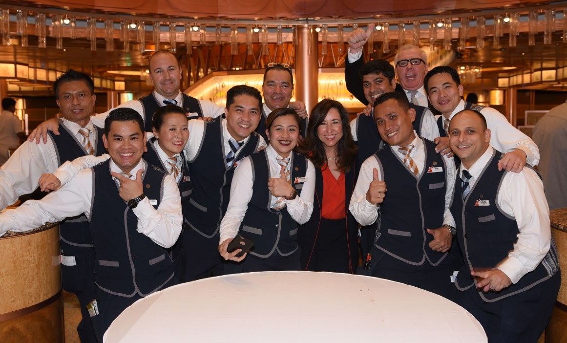 Christine Duffy visits shipboard team