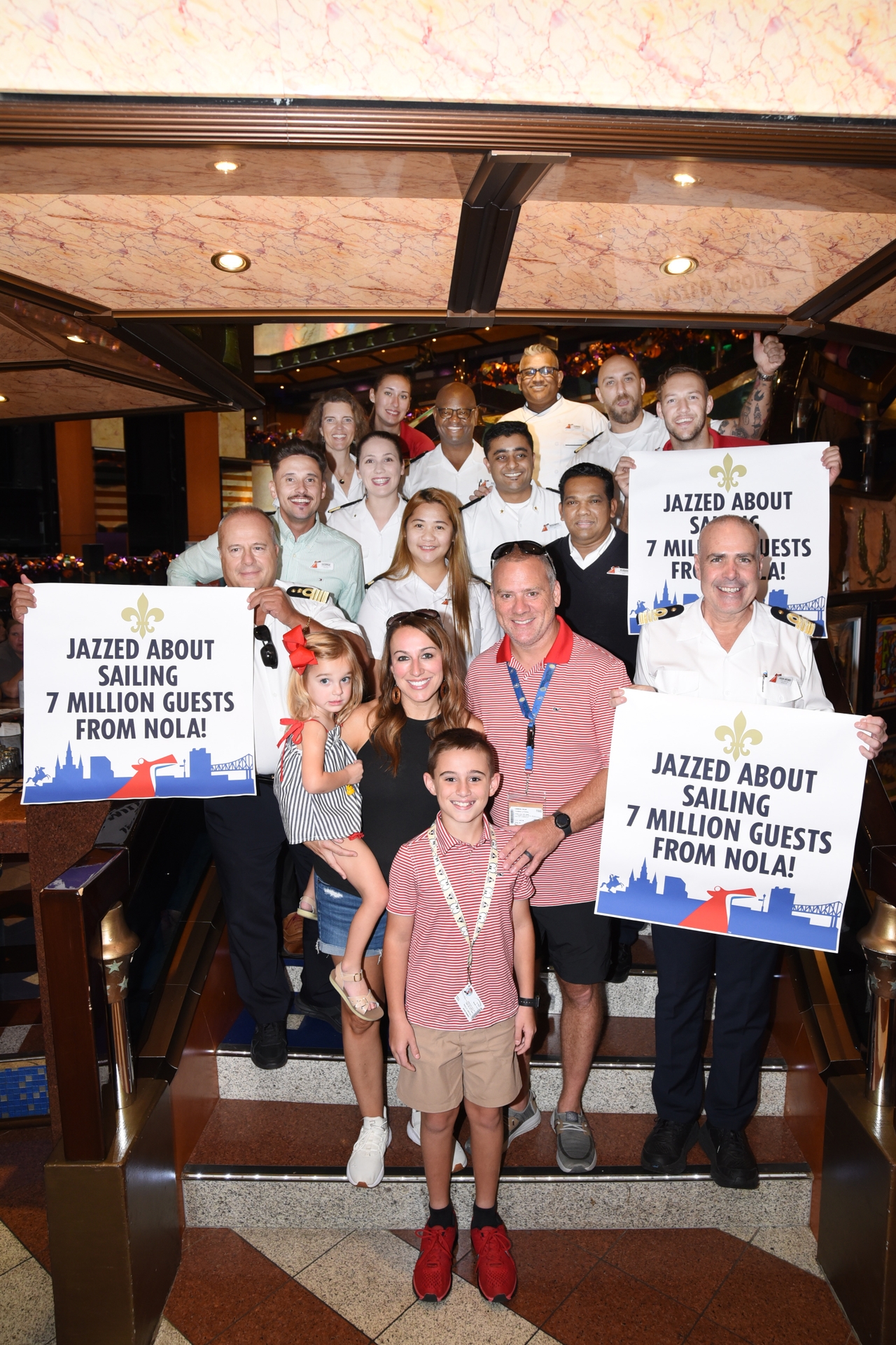 The Litteral family make Carnivals seven millionth embarkation from New Orleans official