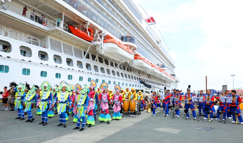 Manilas famous Zamora band brings a vibrant welcome to the ports pier for Carnival Panoramas arrival