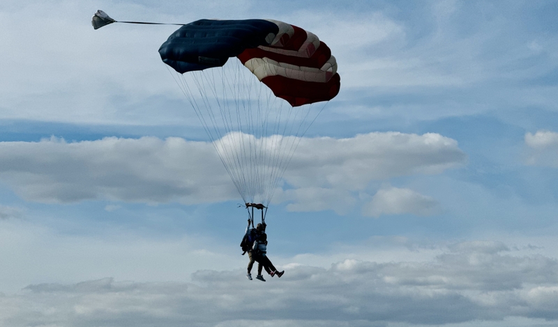 Carnival President Christine Duffy tandem skydives over Tampa Bay