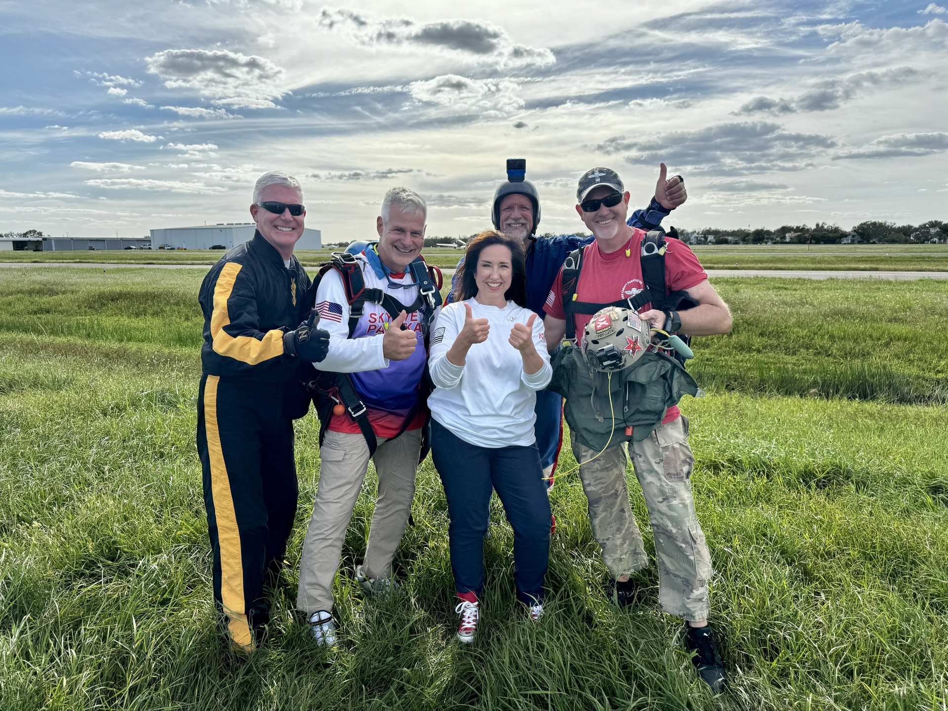 Christine Duffy and members of the Round Canopy Parachute Team