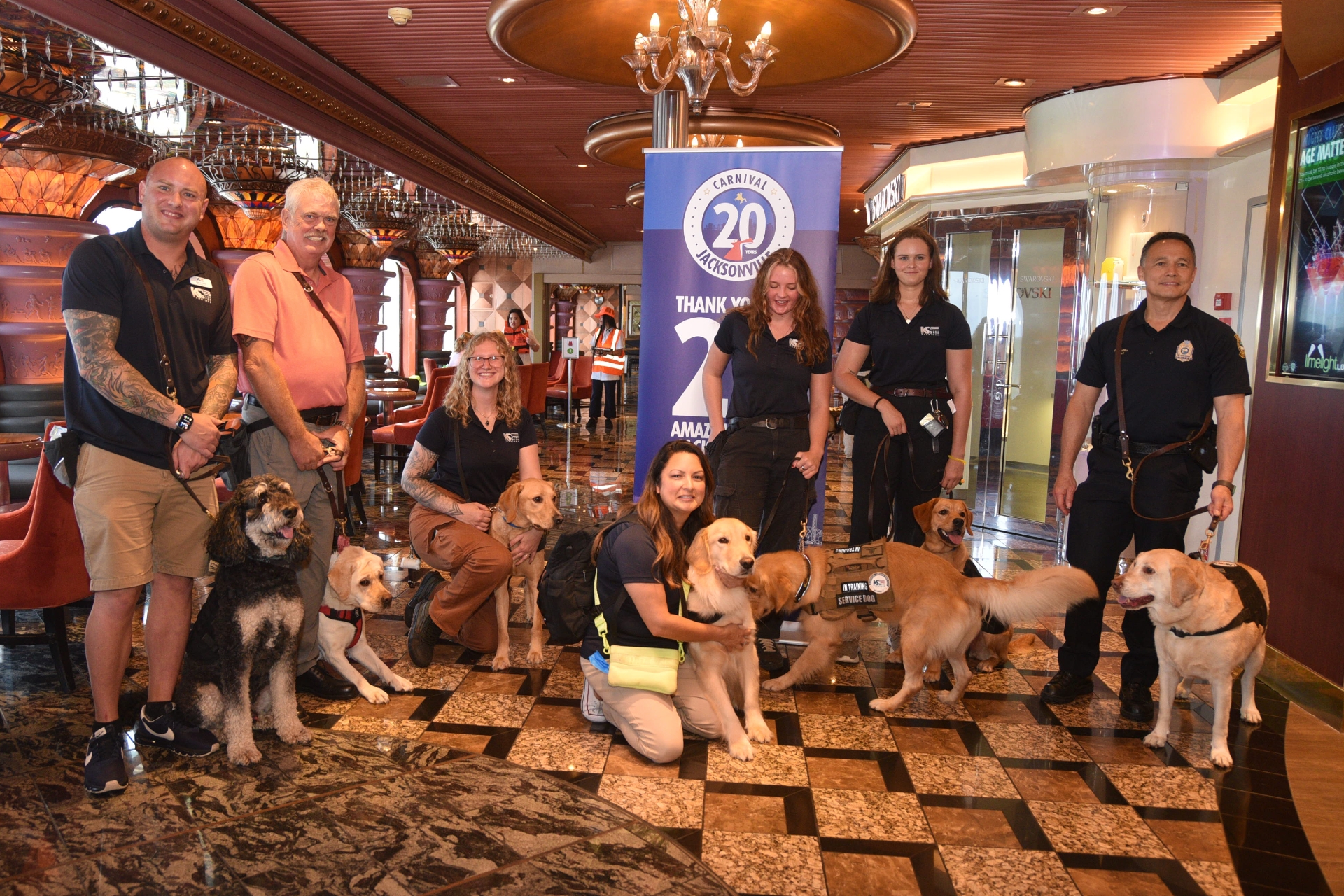 Jackson, a canine companion for a local veteran, was adopted through Carnival's donation to K9s for Warriors