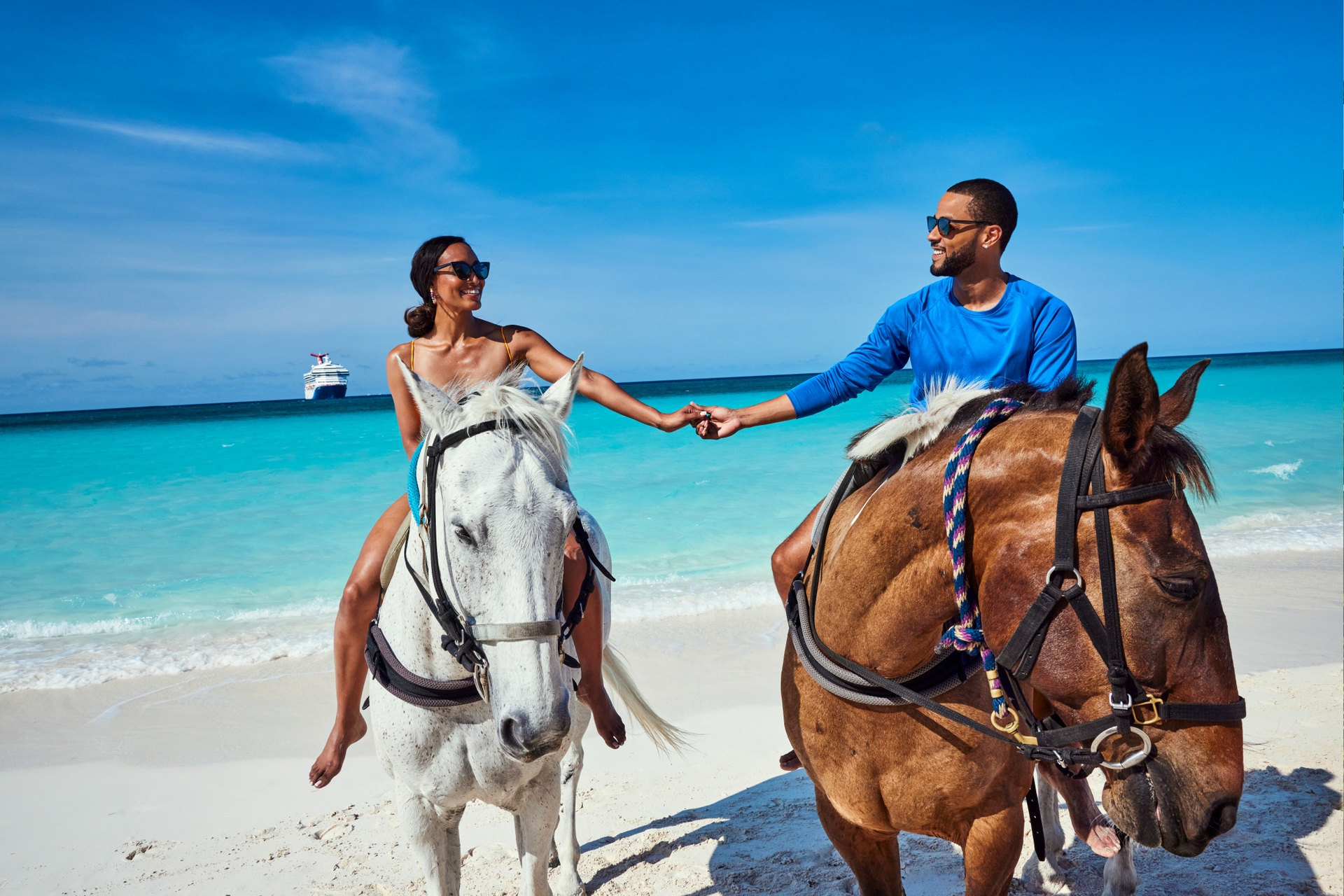 Horseback riding at Half Moon Cay
